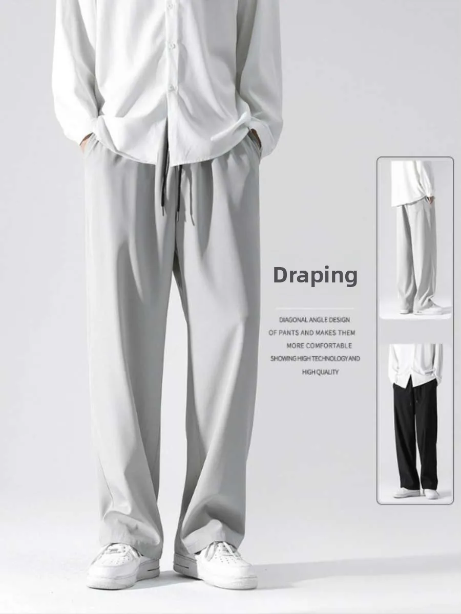 

Свободные мужские повседневные брюки Spor с прямыми штанинами, весна-лето, новые брюки с высокой талией, тонкий материал, без растягивания, ор-длина