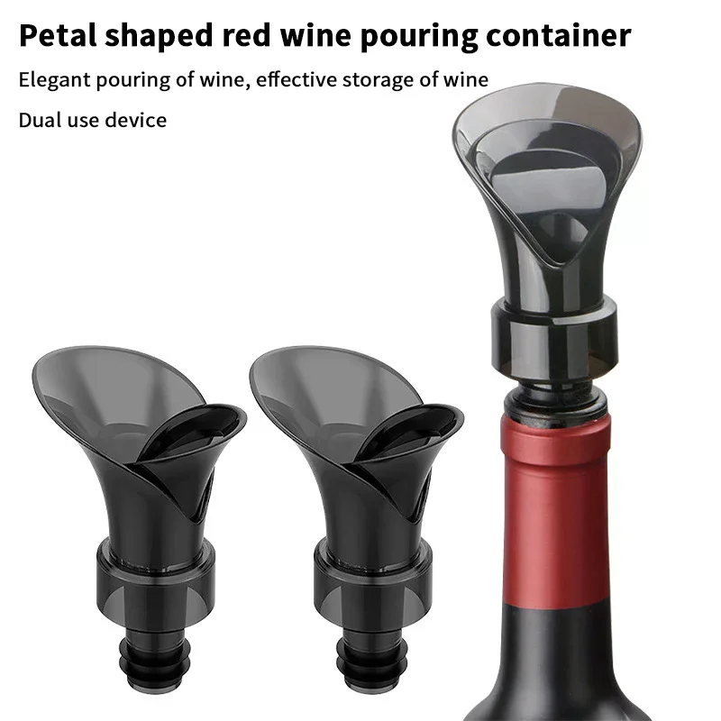 Wine Dispenser Petal Shaped Red Wine Vacuum Fresh-keeping Stopper 2-in-1 Wine Storage Fast Dispenser Household Wine Dispenser
