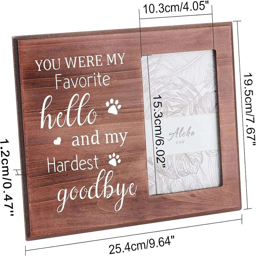 Photo Frames Glass Display Pictures for Tabletop Display Photo Frame Rectangle with Word Saddle Brown 20.3x25.4x1.2cm