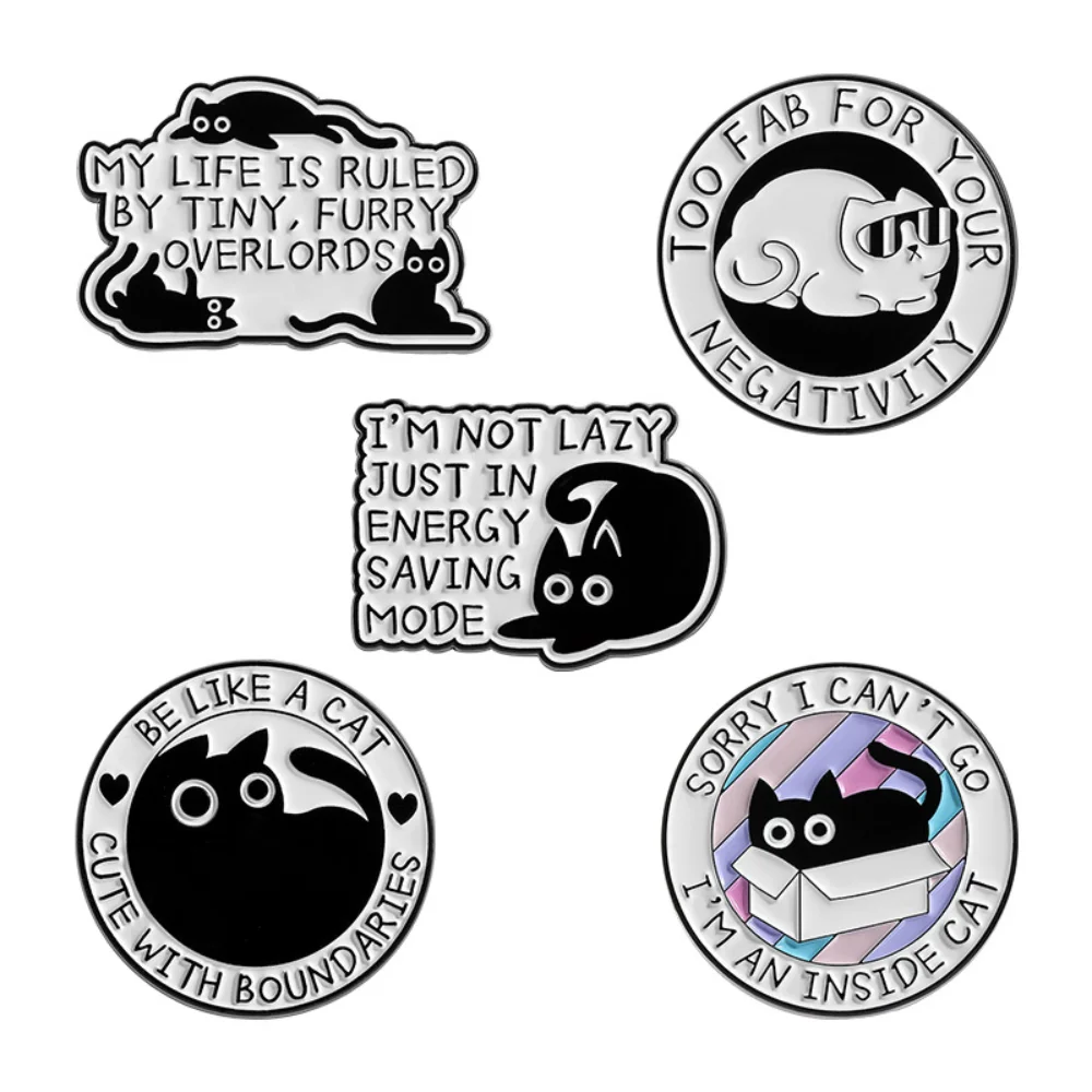 Funny Cat Copy Brooch Laziness Cute and Stubborn Cat Talk Pins Daily Wear Cute Brooch Accessories