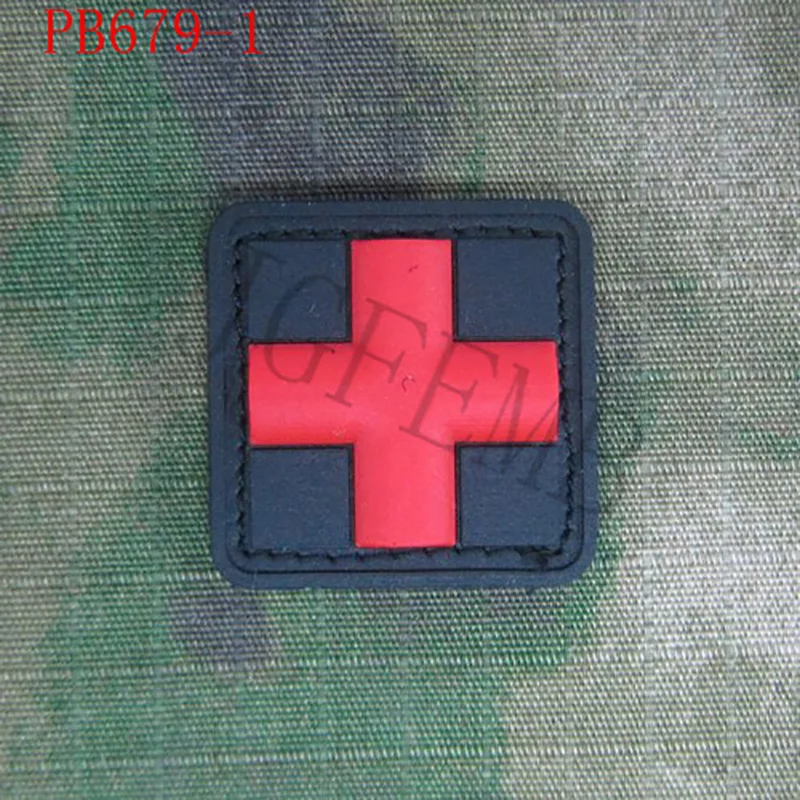 Medical 3D PVC Patch Badges, Red Cross, Soft Shell, Outdoor, Medical, 2.5cm, 2 Pieces