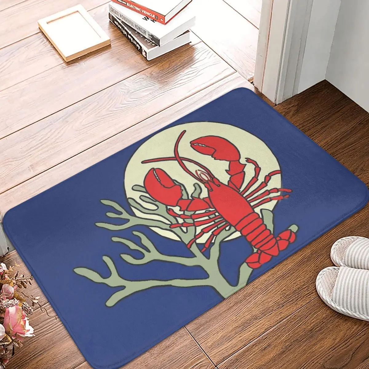 Red Lobster By Night Bathroom Non-Slip Carpet Cartoon Tarot Bedroom Mat Entrance Door Doormat Home Decor Rug