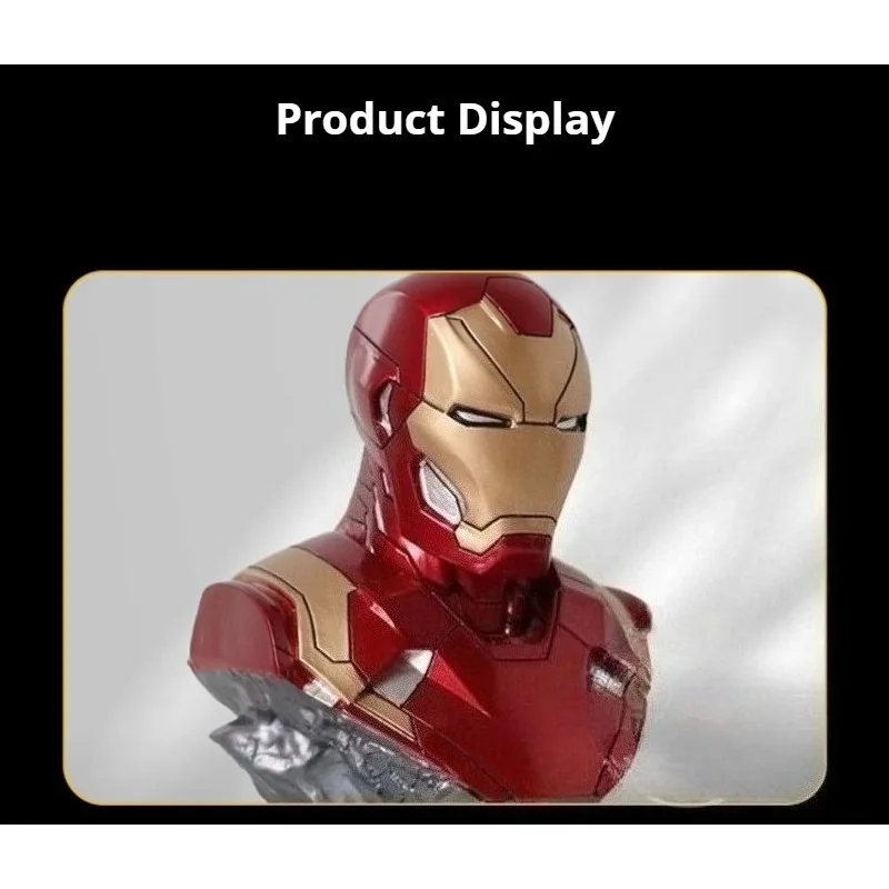 

18cm High quality IronMan and Black Panther Small - sized Busts IronMan Aluminum - alloy and Resin Figure