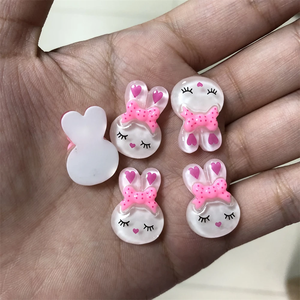 10pcs New Colorful Frog Birthday Hat Rabbit Head Love Heart Bunny Diy Craft Phone Case Decorations Nail Art Charms Accessories