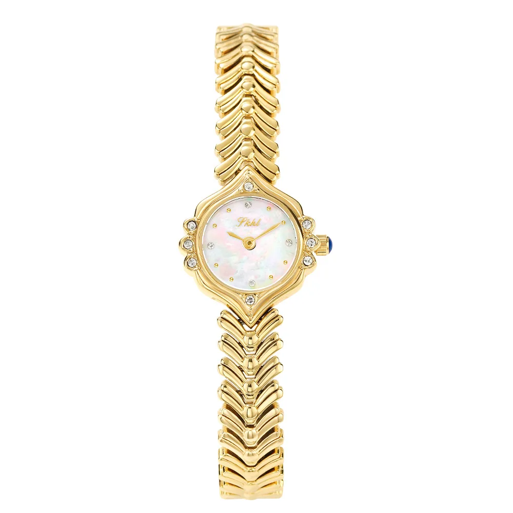 Luxury Brand Women\'s Watch Elegant Wheat Ear Small Gold Bracelet Design Japanese Movement Waterproof Quartz Watch with Gift Box