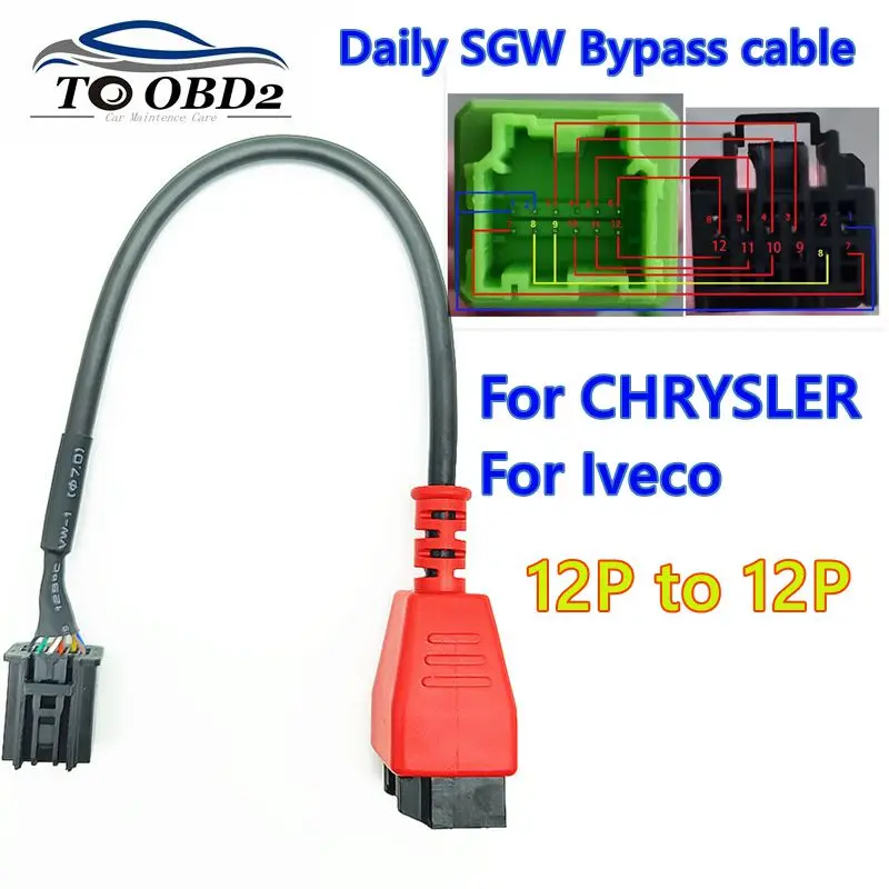 

НОВЫЙ лучший универсальный адаптерный кабель для CHRYSLER для Iveco 12P «папа» на 12P «мама» ежедневный обходной кабель SGW соединительный кабель OBD2