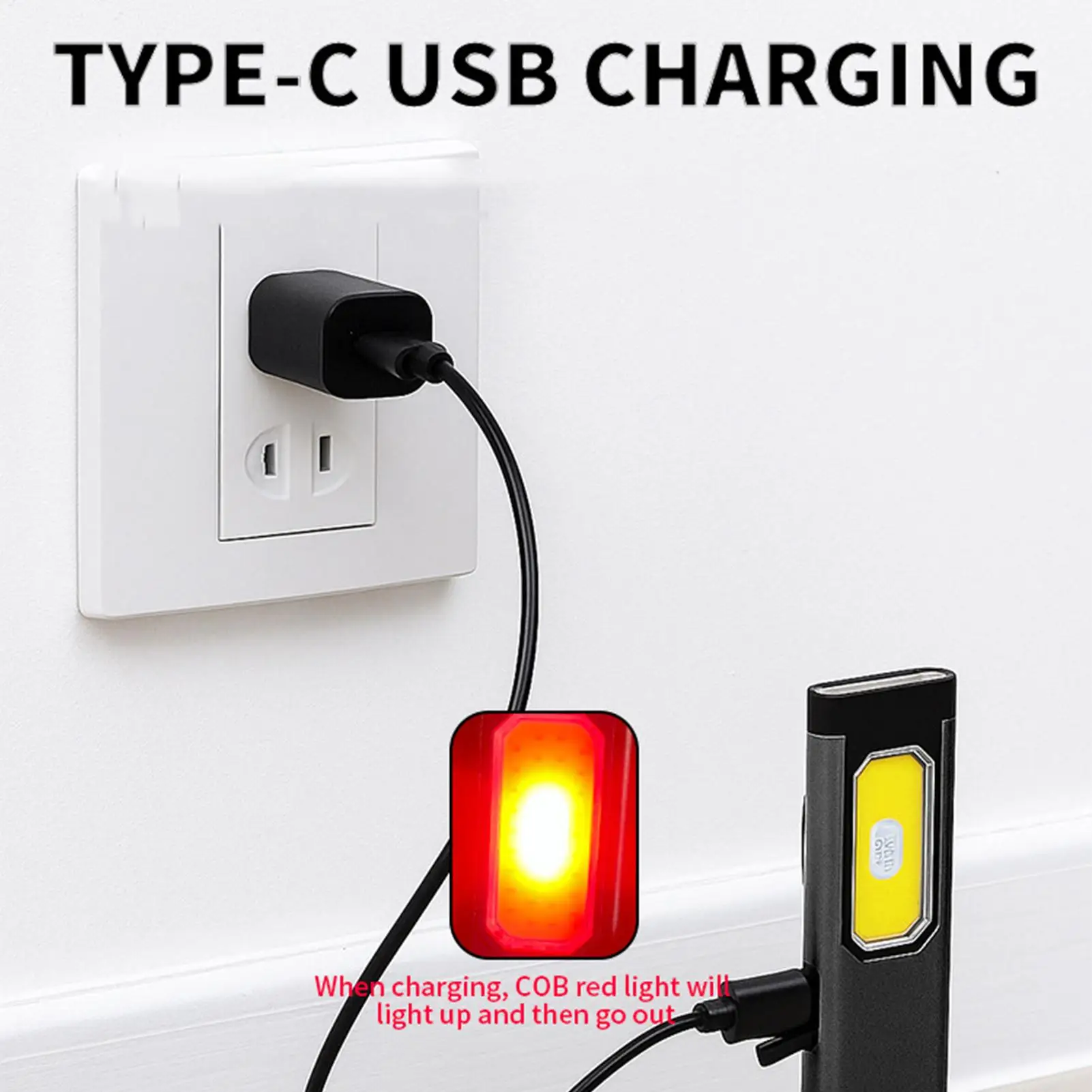 

Перезаряжаемый фонарик с зажимом, водонепроницаемый рабочий фонарь, USB перезаряжаемый яркий фонарик с магнитным хвостом для пеших прогулок, прогулок