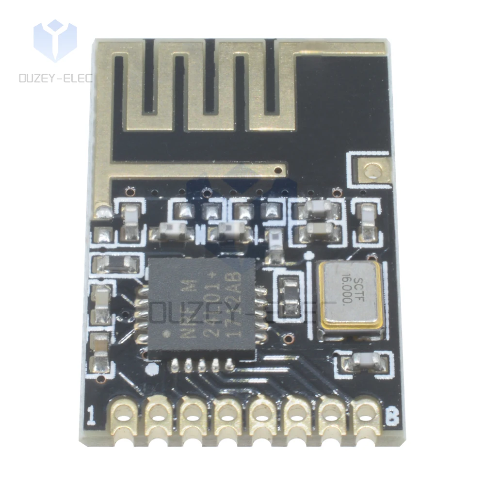 مصغرة nrf01 2.4GHz 1.27 RF وحدة لاسلكية نسخة مصغرة السلطة نسخة محسنة SMD استقبال مجلس الإرسال والاستقبال 5V لا دبوس