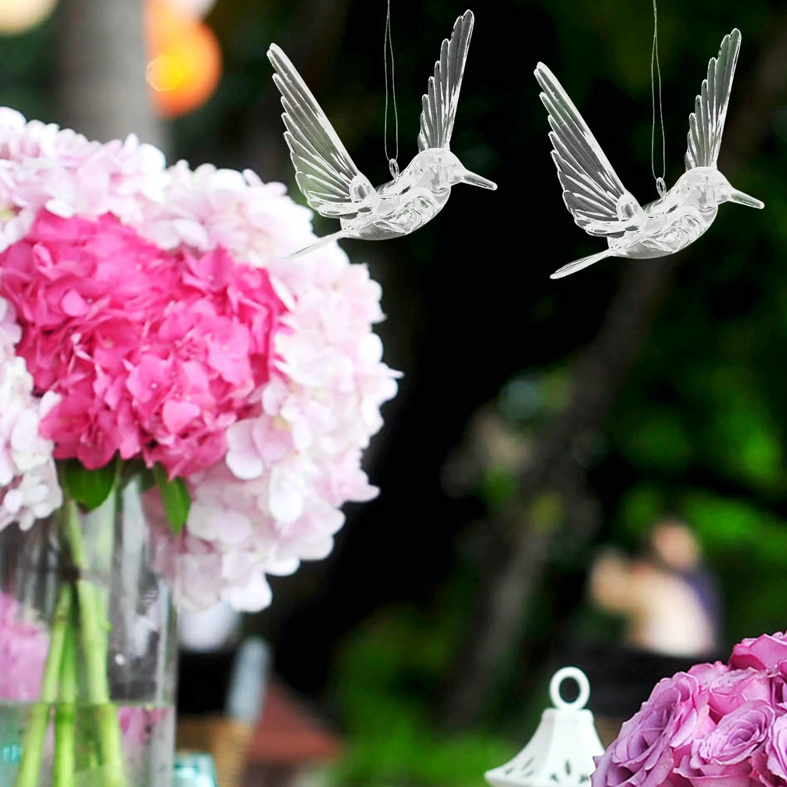

20Pcs Hummingbird Hanging Ornaments Transparent Acrylic Flying Bird Decorations Ceiling Home Garden Party Decor