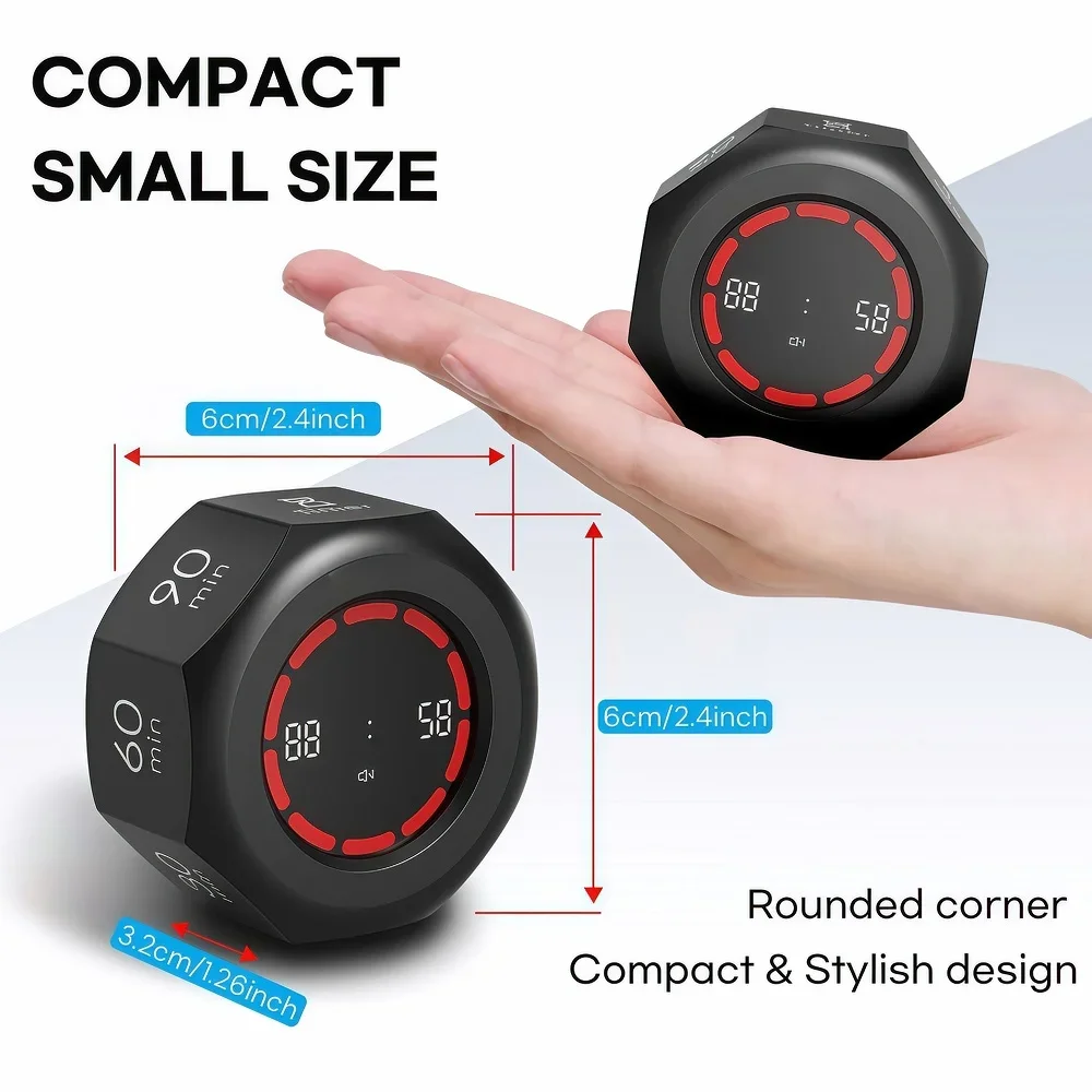 مؤقت الدراسة البصرية للأطفال التركيز ساعة بومودورو مع مستشعر الجاذبية الوجه كتم العد التنازلي أداة الواجبات المنزلية امتحان إدارة الوقت هدية