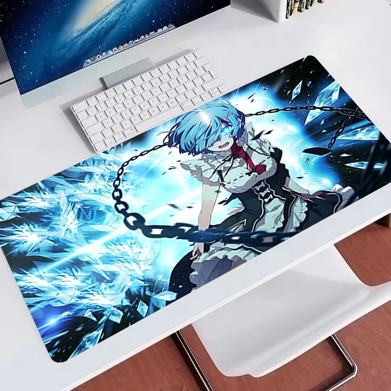 Large Extended Mouse Pad Rem kawaii anime Desk Mat Gaming Keyboard Mat Office Carpet Natural Rubber Gamer PC Computer Mousepad