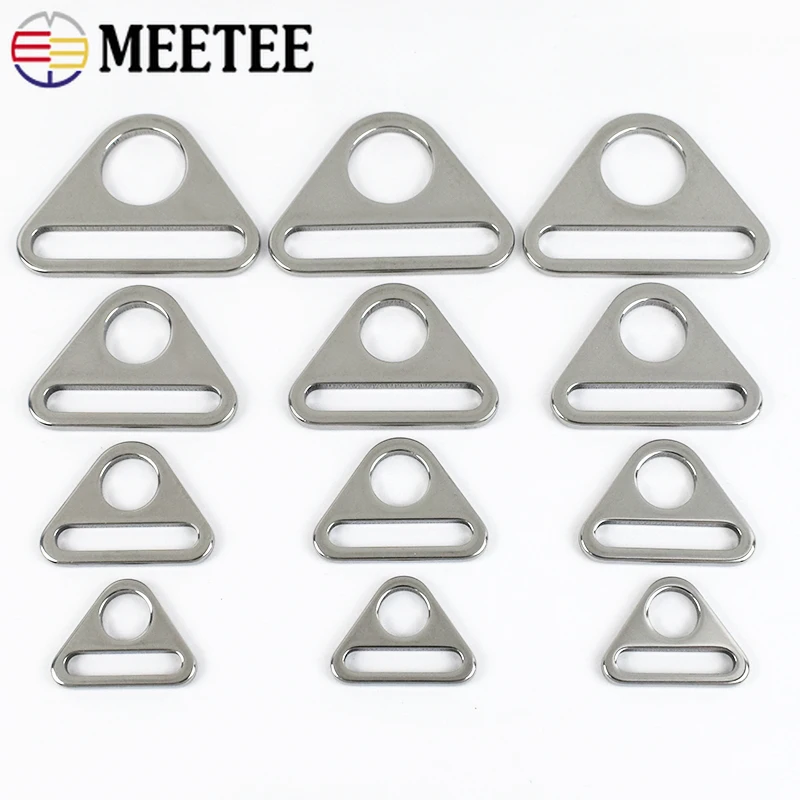 5/10Pc Stainless Steel Triangle Buckle 20/25/32/38mm Adjuster Ring Bag Strap Bikini Bra Clasp Anti-skid Belt Tent Fixing Buckles