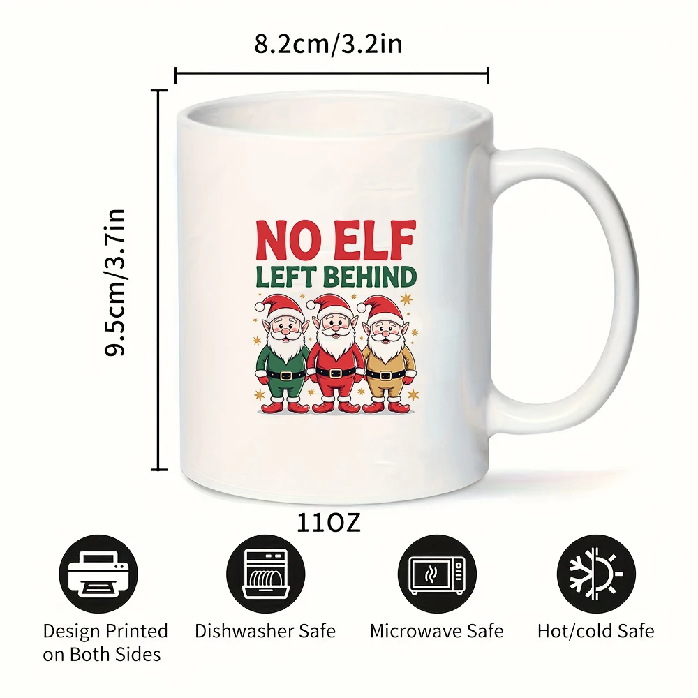 Taza de elfo de Navidad de dibujos animados de 11oz, taza de bebida caliente para niños, regalo de Navidad, taza de oficina familiar