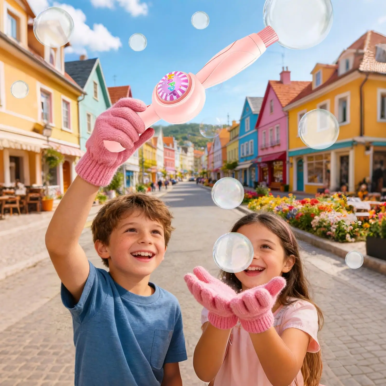 Mistbellen Oplaadbaar interactief speelgoed met kleurrijke lichten Magische bellenstok voor vakantieverjaardagsfeestje voor kinderen vanaf 3 jaar