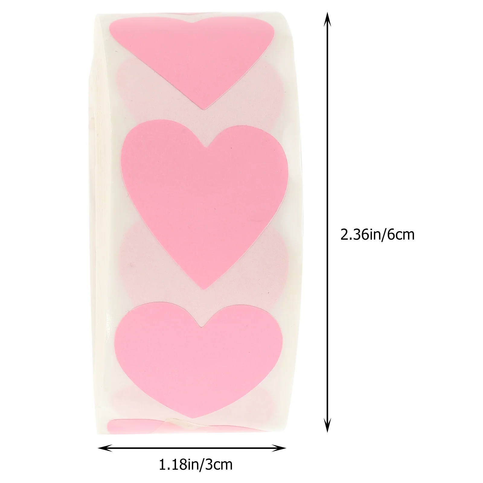 2 Rolls Love Stickers Gift Box Heart Shape Label Valentines Pink DIY Craft Scrapbooking Envelope Seals Adhesive Tape Wedding