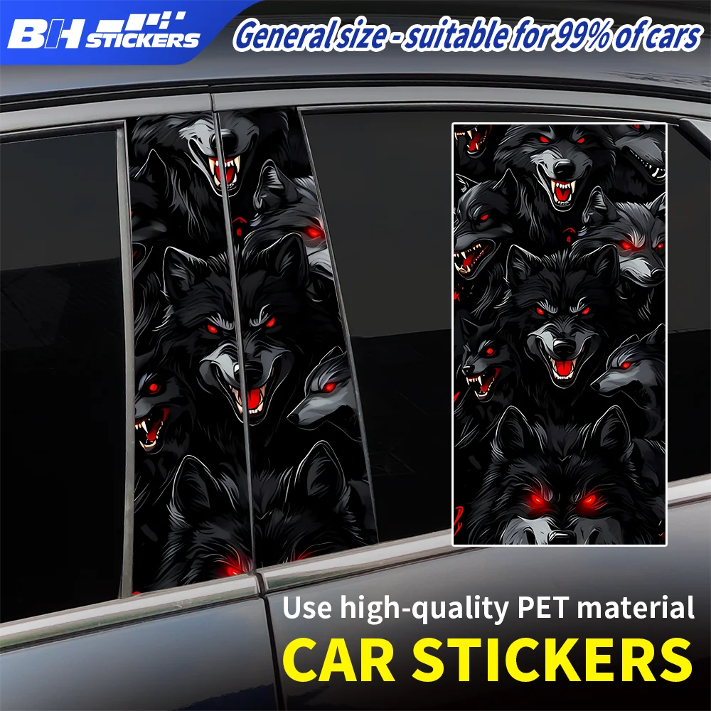 

Dark Wolf Car Decal Horror Predator Wolf Stickers for Truck SUV Window Door B Pillar Decoration Vinyl DIY Exterior Accessories