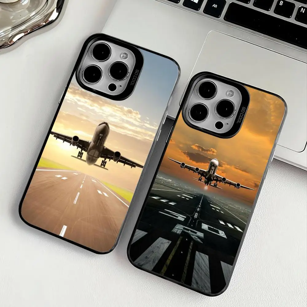 Cassa Del Telefono Per IPhone 17 16 15 14 13 12 11 Pro Max Air Multicolor Opaco Laser Metallico Aurora Fonda Aereo Viaggio Volo