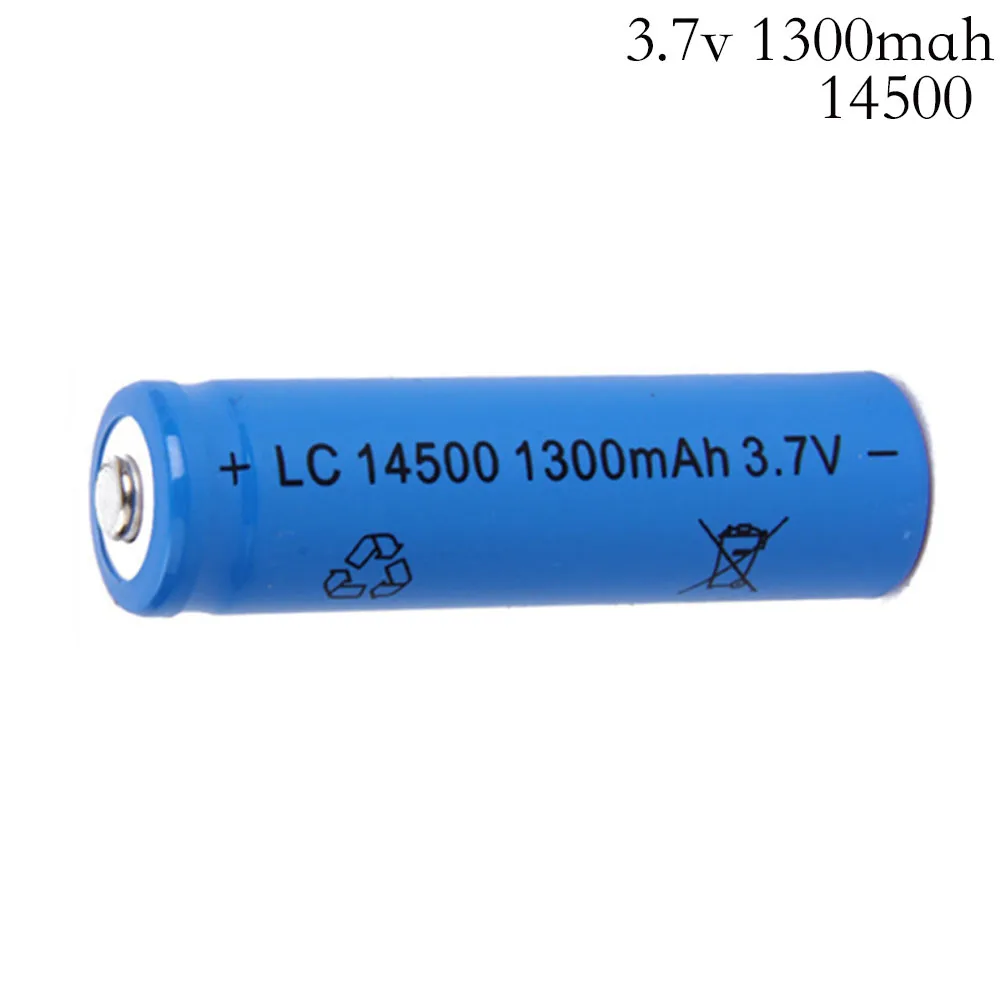 Superior Quality 14500 battery 3.7V 1300mAh rechargeable li-ion battery for Led flashlight batery litio battery Newest 3.7v 1300