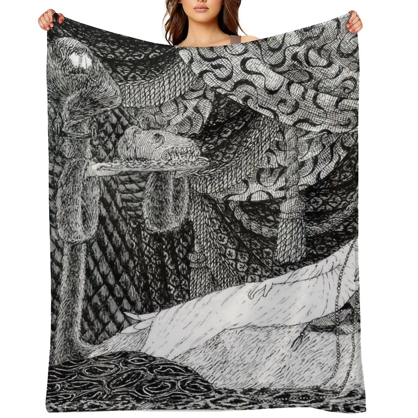 

Edward Gorey Throw Blanket Soft Picnic Flannels christmas gifts Blankets