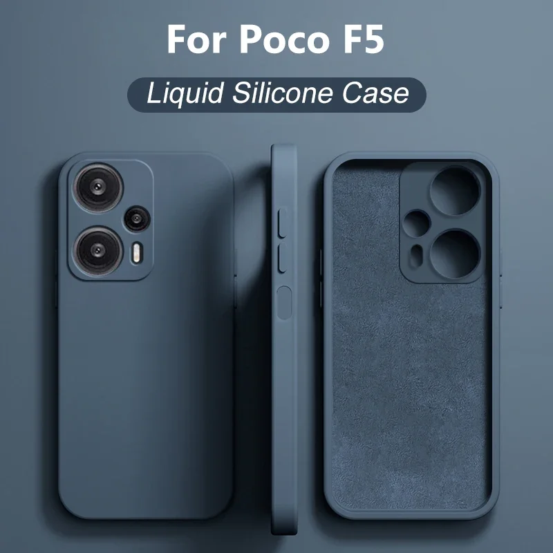 Poco F5 F 5 PocoF5 Pro Case Original Liquid Silicone Soft Cover For Xiaomi Poco F5 F 5 PocoF5 Pro F5Pro Shockproof Phone Cases