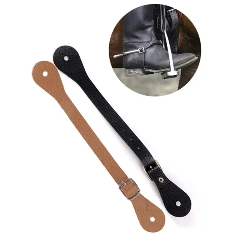 2 Pack Durable Equestrian Adjustable British Boot Straps Premium Women Men Spur Straps for Horse Riding Accessories