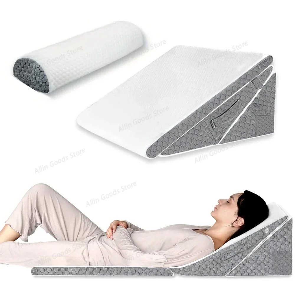 Wedge Pillow Set Multi-Functional Adjustable Triangle Wedge pillow, multi-Angle Reading & Nap Support Cushion