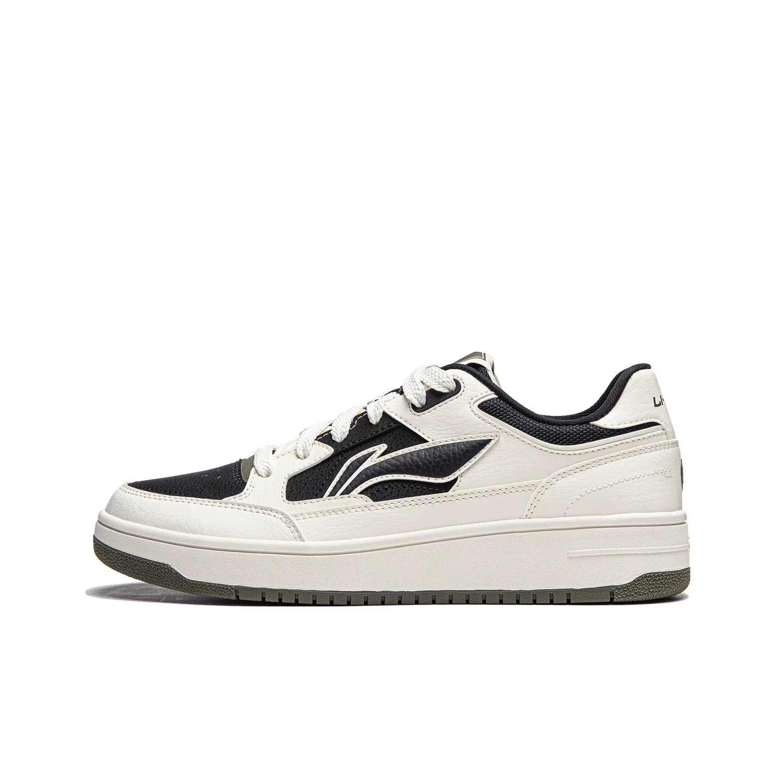 Li Ning Tianji Chaussures de skateboard légères à tige basse pour hommes Blanc Noir AGCU095-3