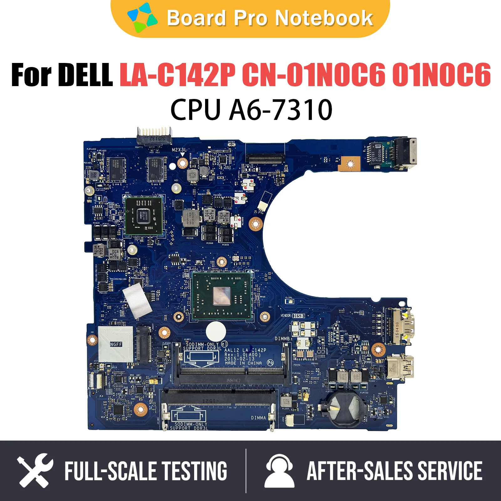 

LA-C142P Laptop Motherboard FOR dell INSPIRON 5555 5455 5755 AAL12 CN-09J3FV 0799KM Mainboard A4 A6 A8 A10 cpu DIS or UMA