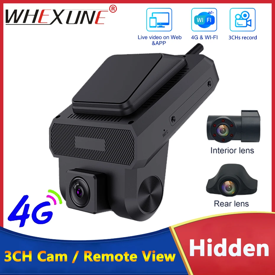 3CHs Android 8.1 2+32G 4G Dashcam With Wifi Video Recorder GPS Tracking Live Streaming AHD1080P Support 256G Card Car DVR Camera