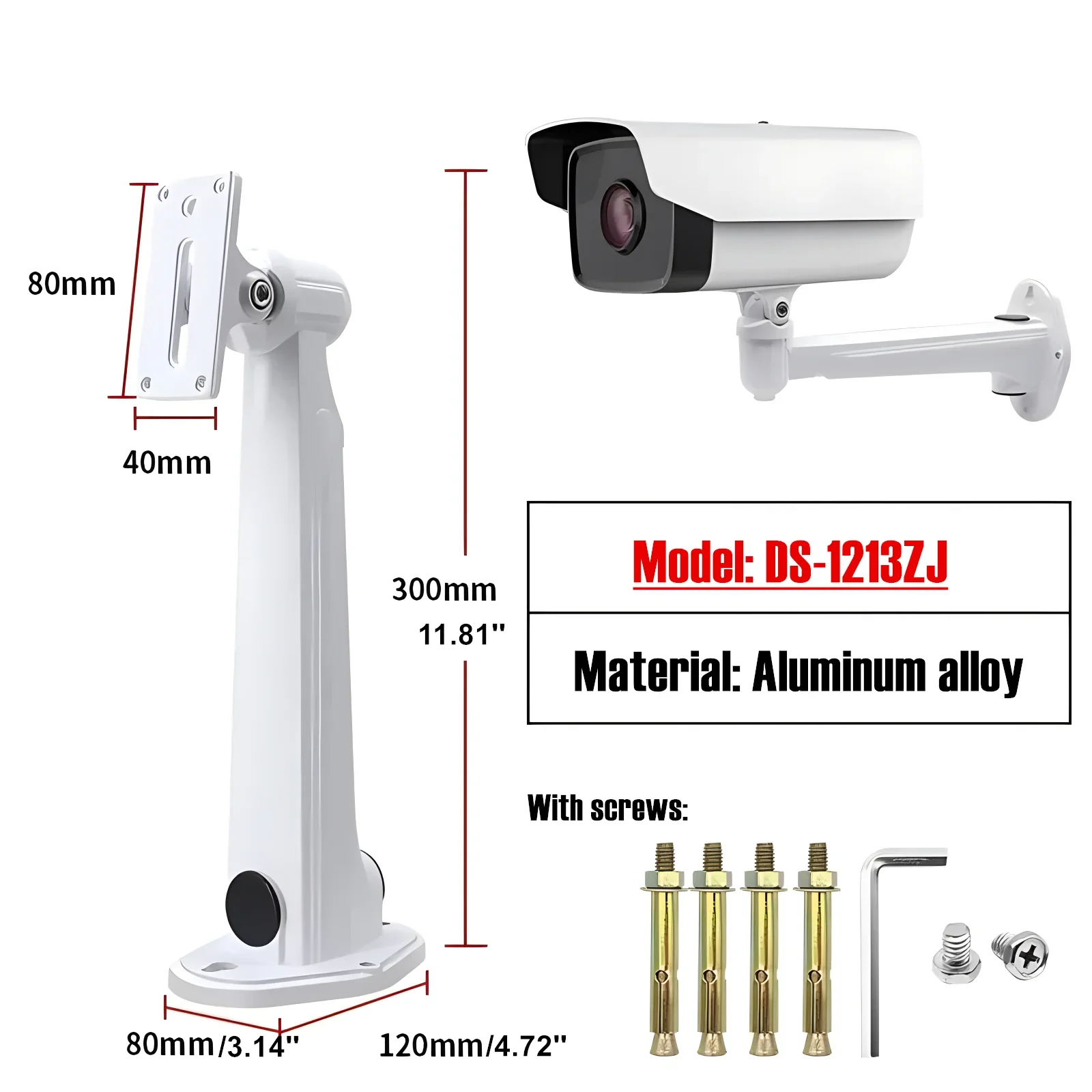 Aluminium Alloy Security Camera Wall Mount Bracket DS-1213ZJ for Bullet Security CCTV Camera,IP Camera, CCTV Suvellicance System