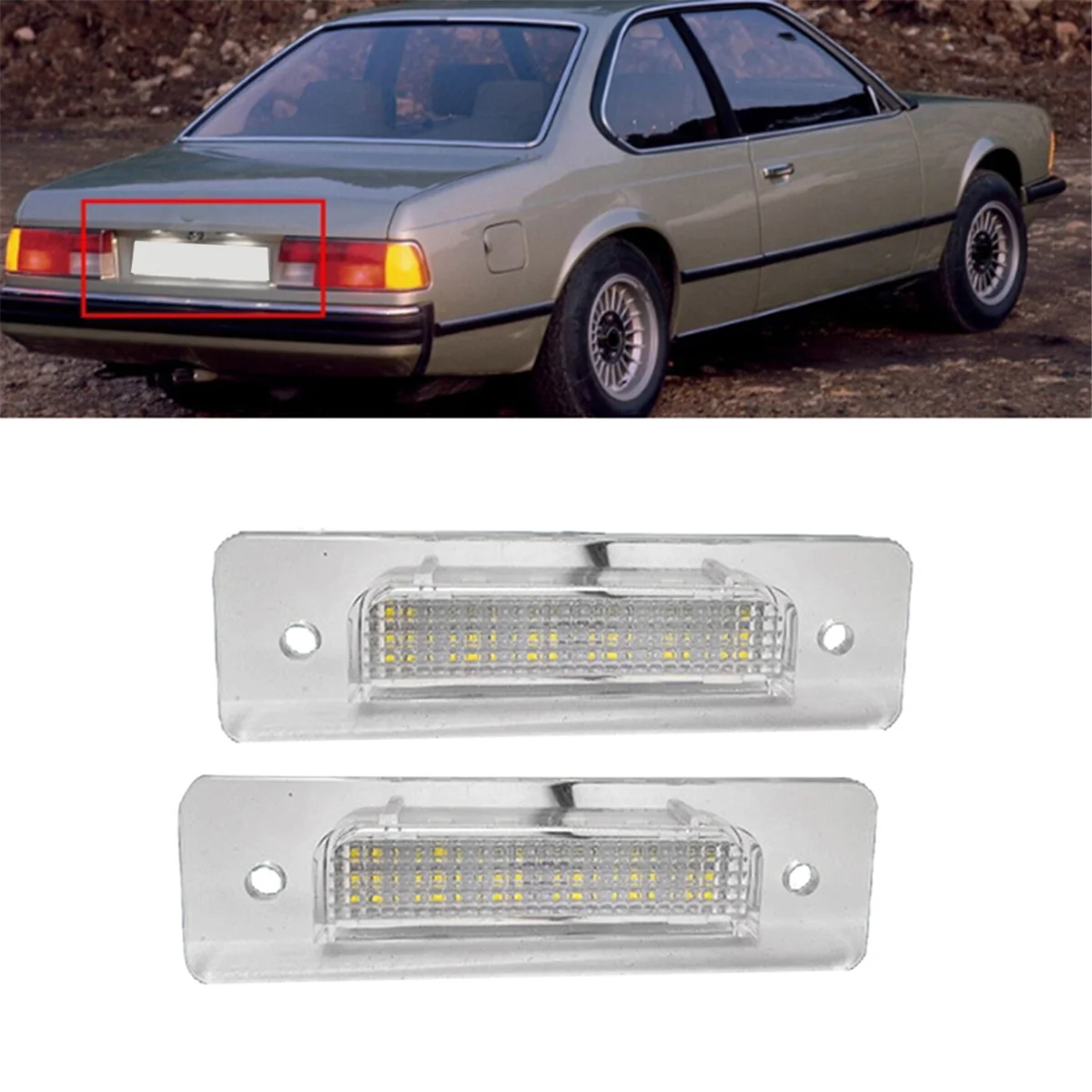 Car Rear LED License Plate Light for BMW E30 E12 E28 E24 E23 E26 Car Accessories 63261372766