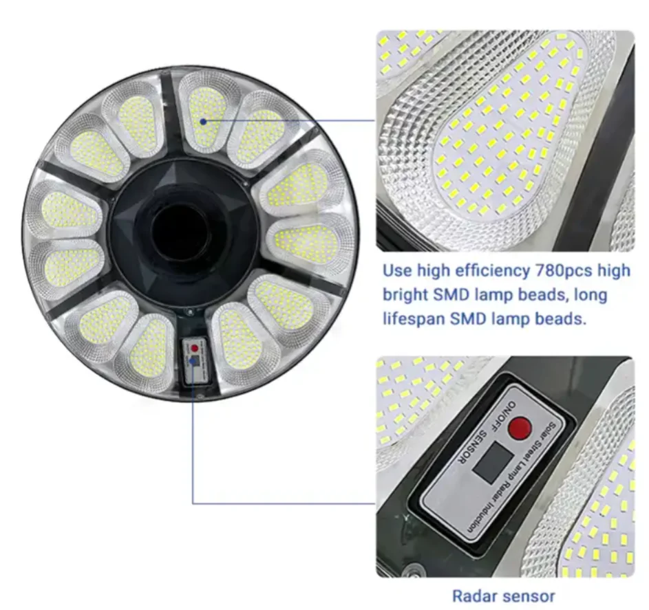 Modern UFO Shape LED Solar Disc Garden IP65 Waterproof Warm White Path Human Sensor Aluminum DC Power Certified ROHS for