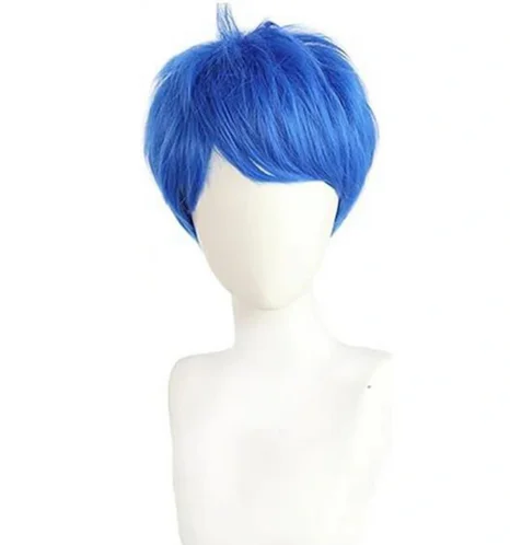 Anime Inside Out Joy Blue Wig Disgust Cosplay Krótkie zielone peruki dla kobiet Syntetyczne stylizowane włosy na Halloween Karnawałowe peruki imprezowe