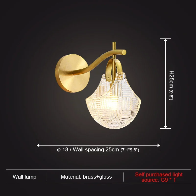 TYLA lampu dinding kuningan kontemporer seni dalam ruangan ruang tamu kamar tidur lampu samping tempat tidur Retro Hotel koridor lorong lampu dinding