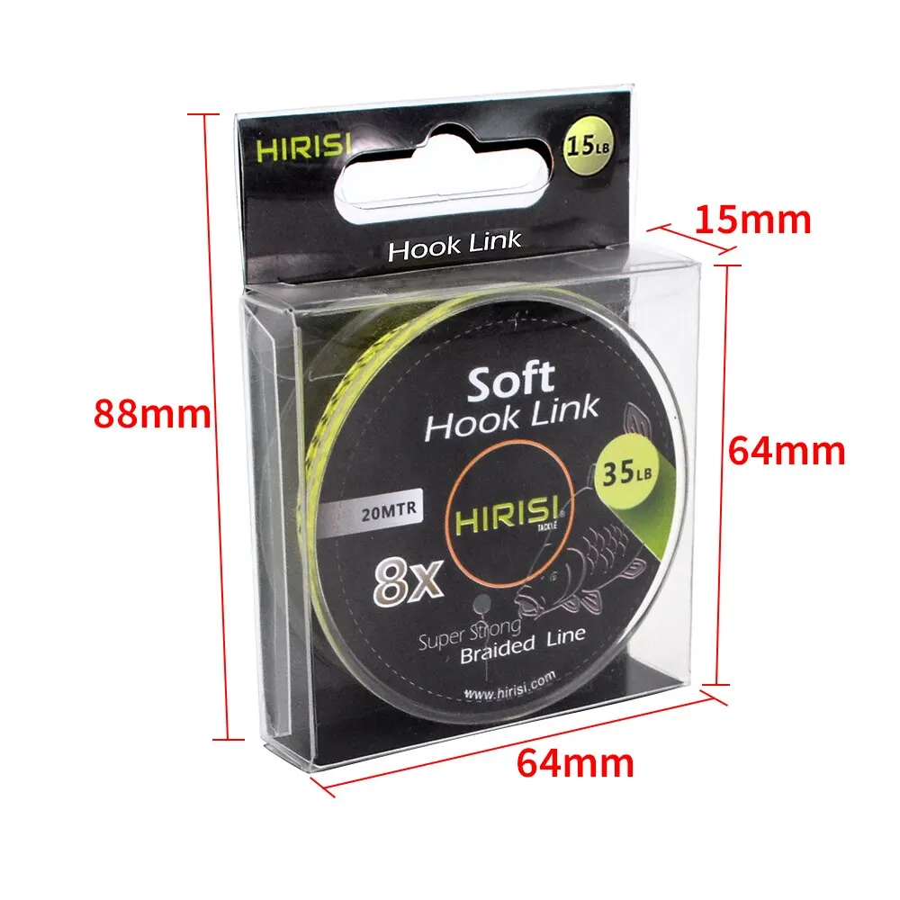 Hirisi 1PCS Carp Fishing Line Soft Hook Link 8 Strand 20m Carp Leadcore Braid Line Hair Rig Fishing Accessories Terminal Tackle