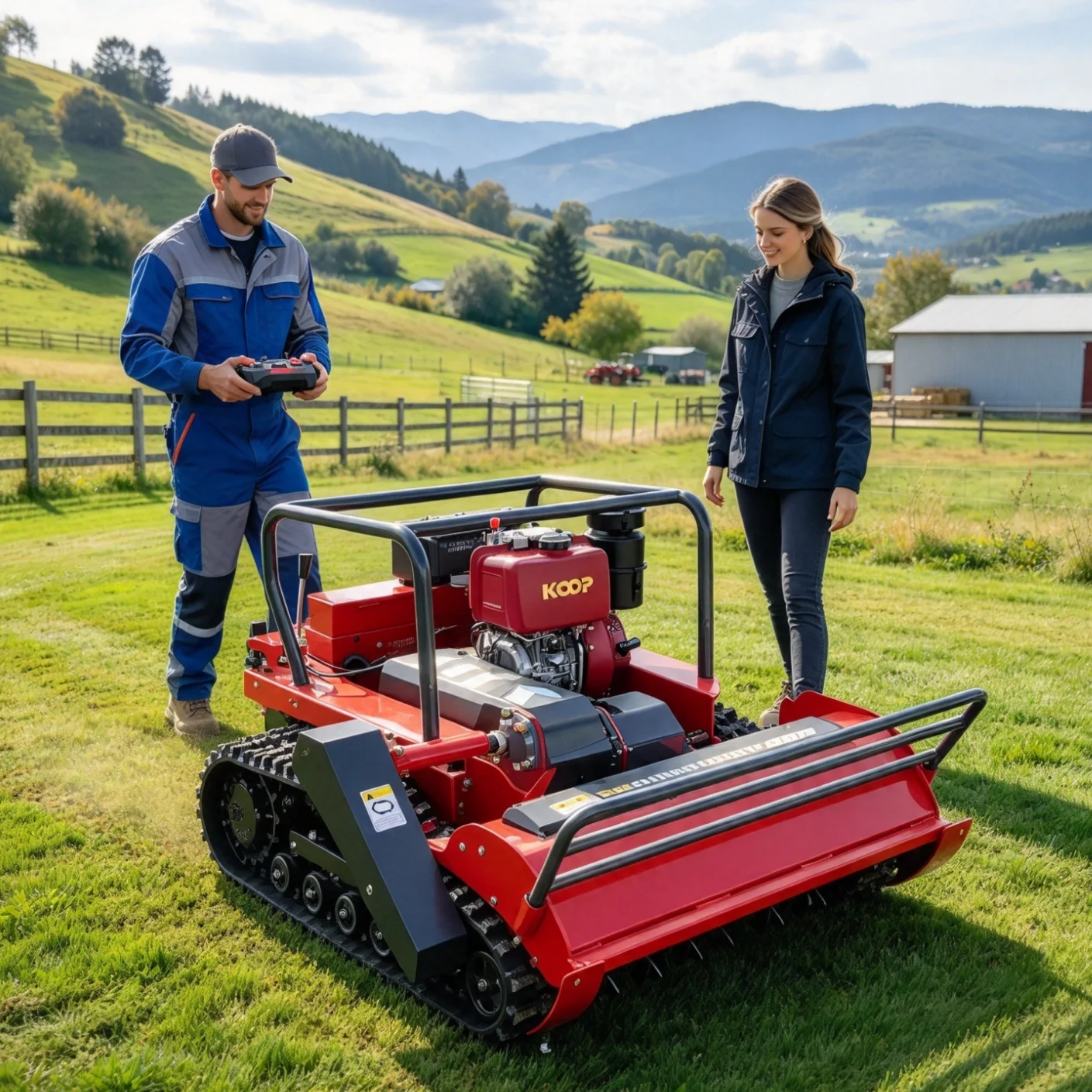 Customized Remote Control Flail Mower, flower seedling greenhouse perimeter mower for remote shredding wild weeds