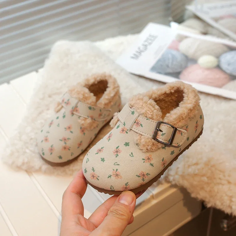 유아 캐주얼 신발 Children Shoes Baby Soft Soled Toddler Casual Shoes Fashion Cotton Plush Slippers Warm Barefoot Shoes Kids Sneakers