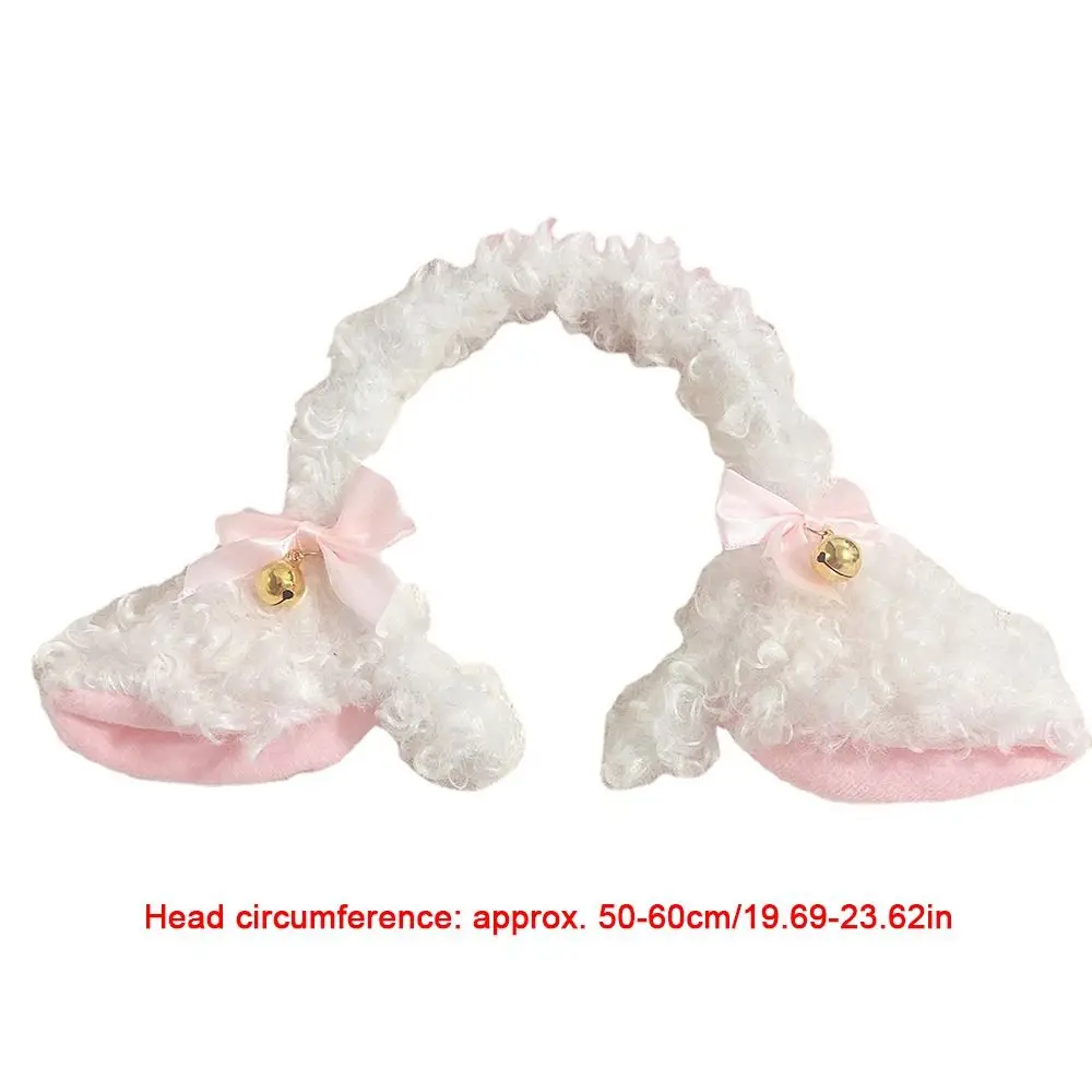 Peluche orecchie di pecora fascia carino simulazione fatta a mano Bowknot testa cerchio fantasia puntelli peluche fascia per capelli donne ragazze