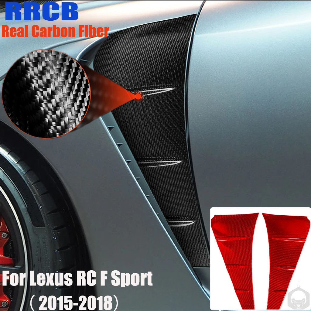 

2PCS Real Carbon Fiber Car Accessories Side Fender Air Intake Cover Decorative Trim For Lexus RC F Sport 2015 2016 2017 2018