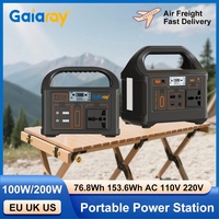 Gaiaray 100W 200W Portable Power Station AC110V 220V Solar Generator UPS Function Outdoor Charging Station LiFePO4 for Camping