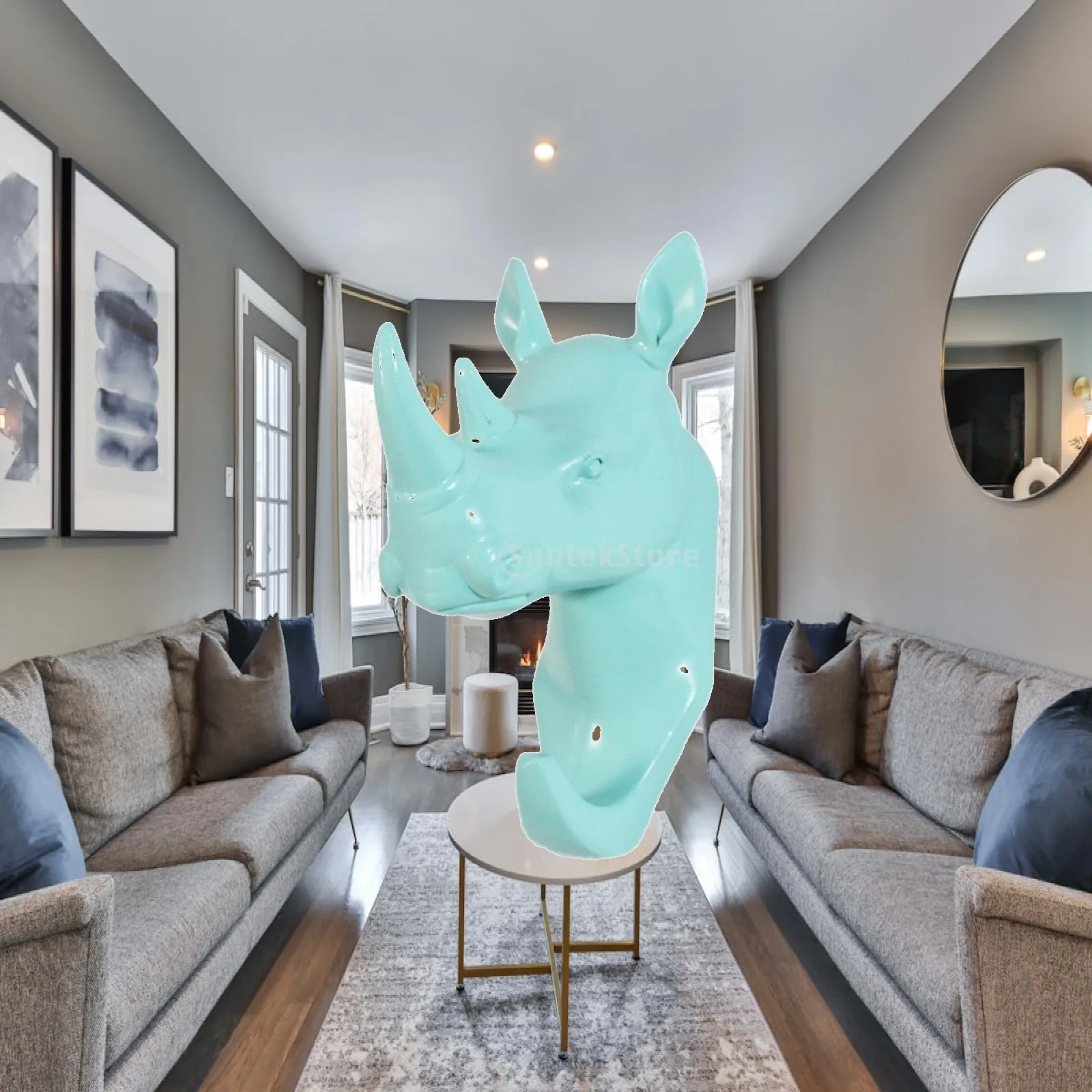 Heavy Duty Resin Wall Hook Animal Head Design Single Hook Coat Hooks for Wall Vintage Decor for Living Room and Foyer
