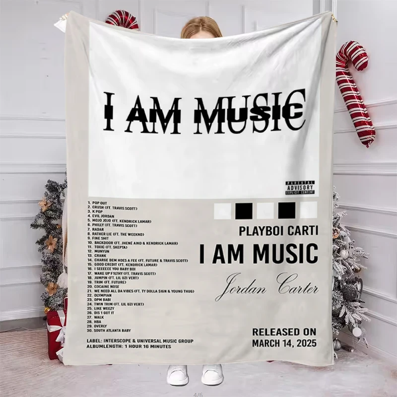 

Pop Hip Hop Rapper Playboi Carti Music Album Throw Blanket Anime Blankets for Decorative Sofa Camping Chair Throwing King Lid