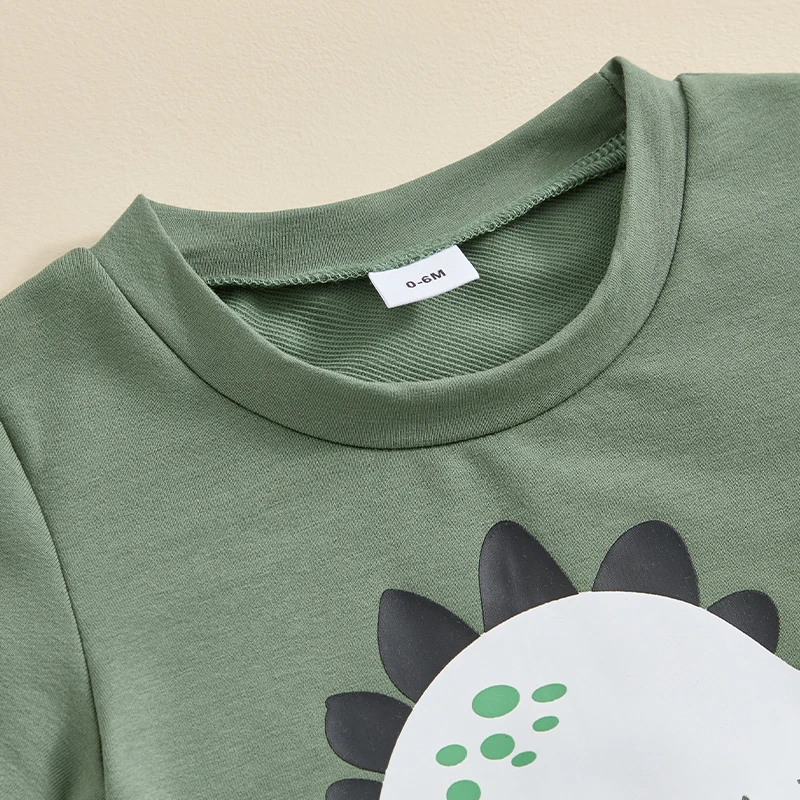 Toddler Infant Baby Clothing Boys Summer Clothes Short Sleeve Dinosaur Print Tops Drawstring Shorts Sets 0-3Y