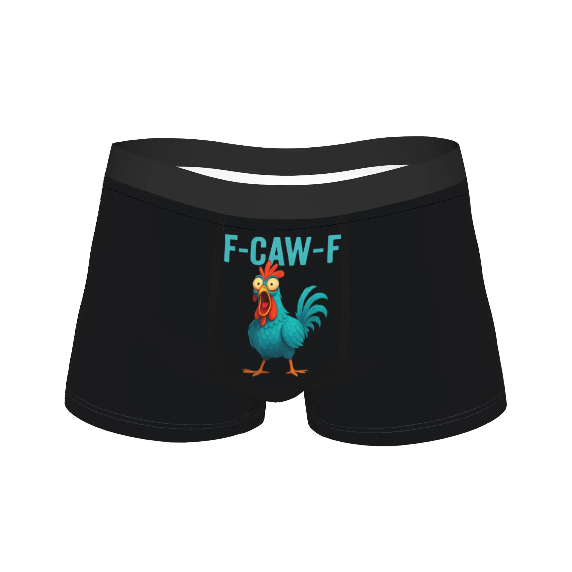 

F-Caw-F Funny Rooster Chicken Farm Men's Underwear Animal Humor Bird Boxer Briefs Shorts Panties Printed Underpants Homme M-XXL