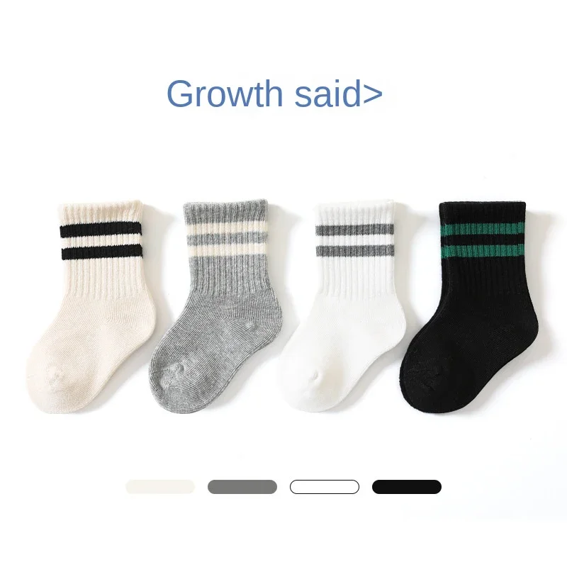 

Baby Boys Girls Socks Spring Children's Sports Socks Toddler Solid Color Boneless Cotton Things Babies Accessories Kids Clothes