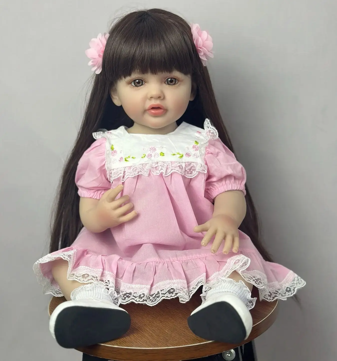 Muñeca Reborn de silicona suave de 55 CM para niña, muñeca realista de 22 pulgadas, arte de princesa para niño pequeño, regalo de Navidad para bebé