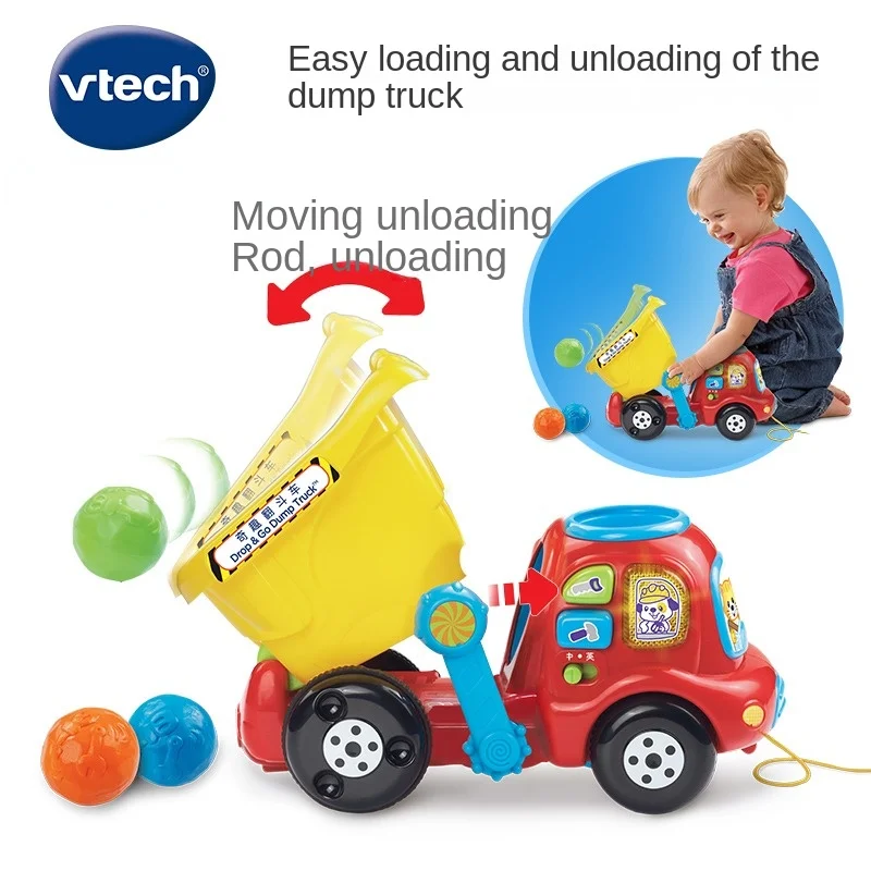 VTech VTech Funny Dumper Truck Toy Car Baby Towing Toys Children's Trolley Hand Trucks