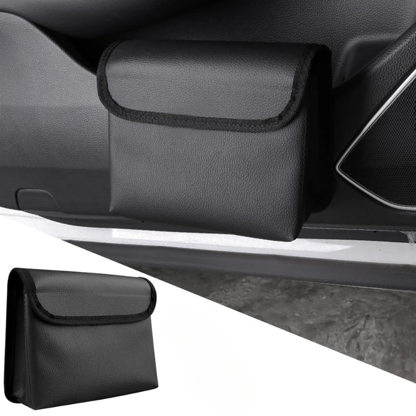 

Автомобильный складной мусорный бак, многофункциональный подвесной ящик для хранения на задней двери сиденья с крышкой, автомобильные аксессуары, органайзер для интерьера