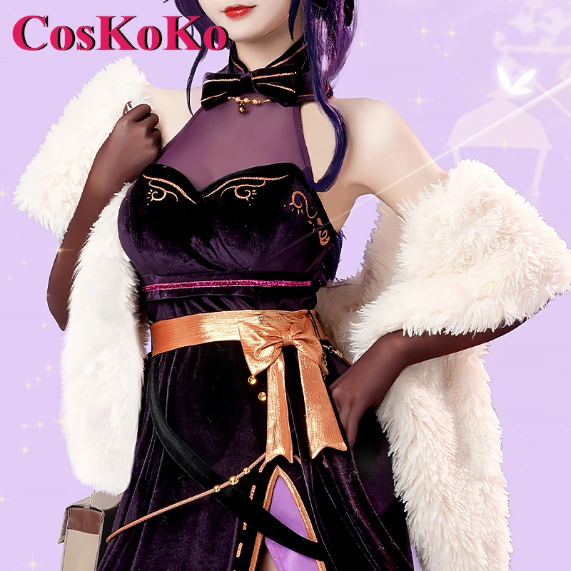 CosKoKo Raiden Shogun Cosplay Genshin Impact Costume Flowers Birds And Love Sweet Nifty Uniform Daily Wear Role Play Clothing