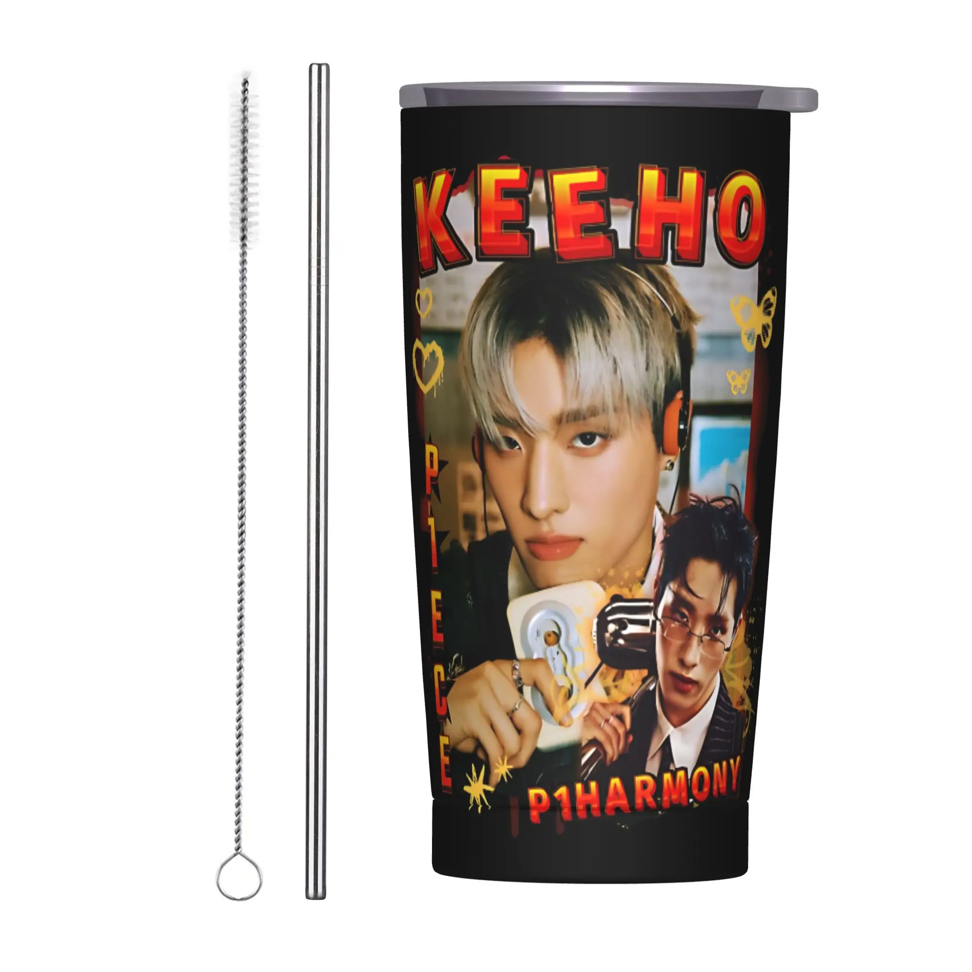 

P1Harmonys Keeho Korean Group KPop Tumbler Vacuum Insulated Coffee Cups Vacuum Flask School Mugs Water Bottle